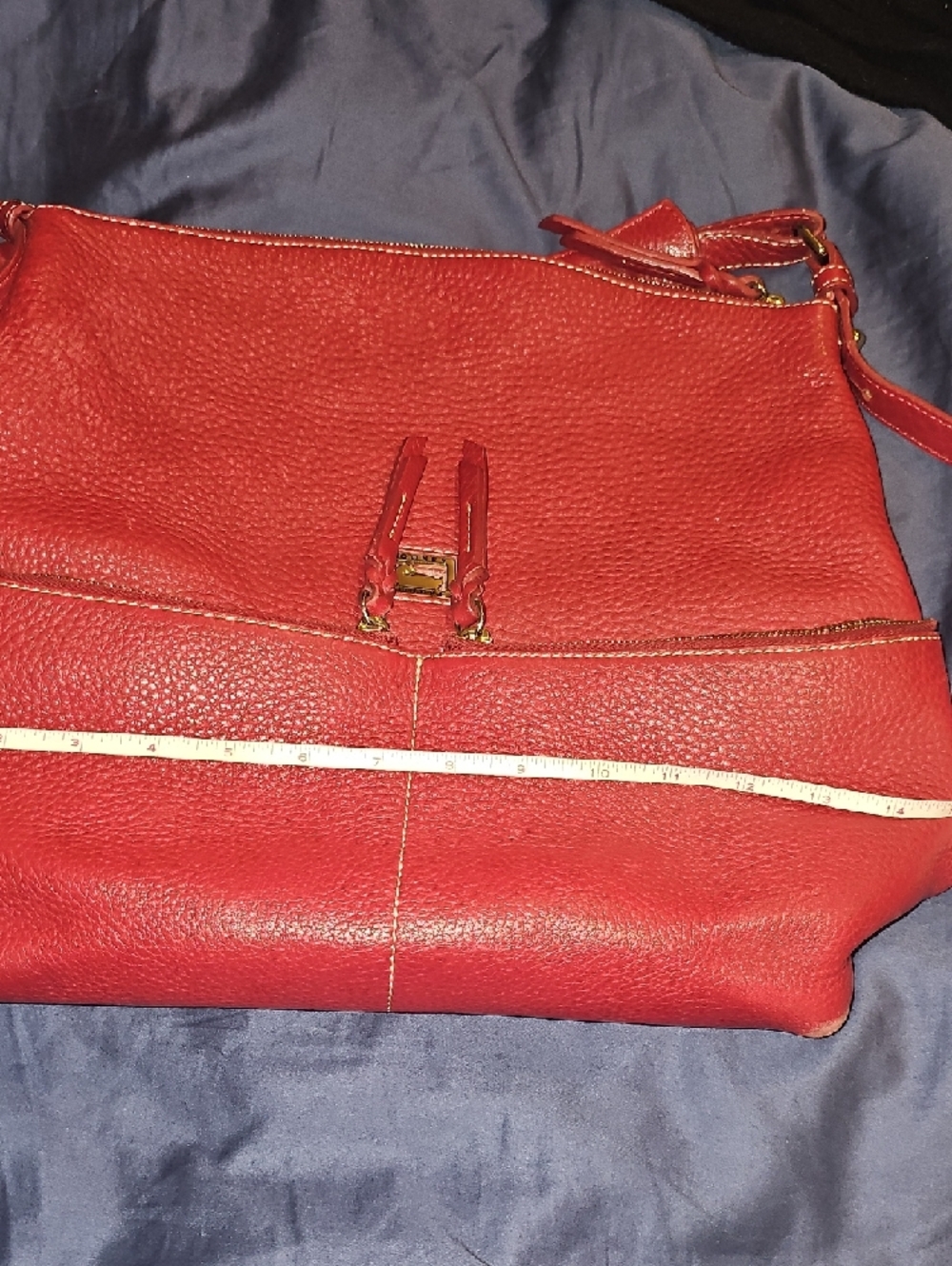 Dooney & Bourke Red Pebbled Leather Shoulder Bag - Picture 10 of 10